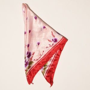 Pink Floral Satin Neckerchief
